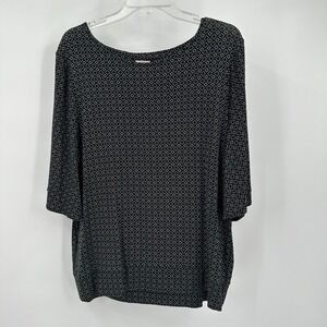 Chicos Womens Minimalist Tunic Top Size 3 US XL Geometric Modern Workwear